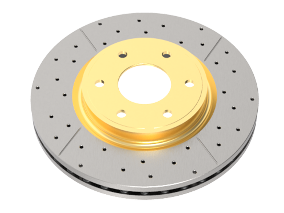 Street Series cross drilled gold brake rotor