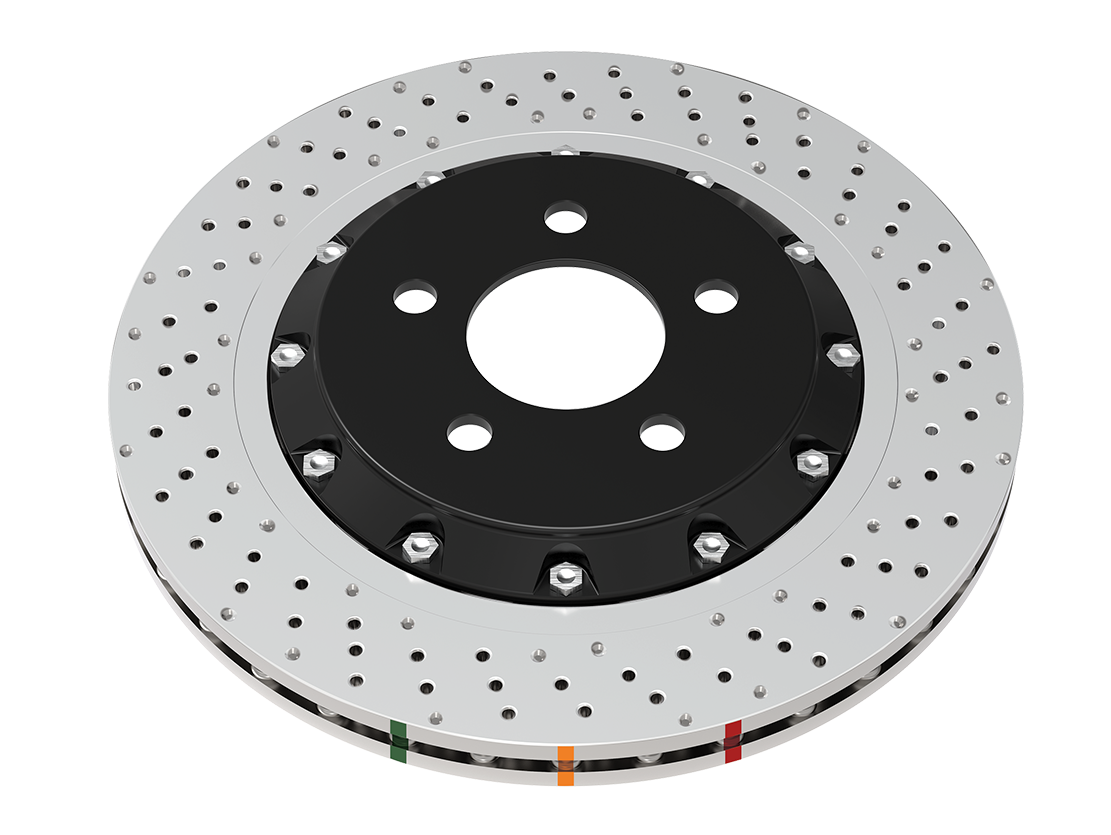 5000 series cross drilled and dimpled brake rotor