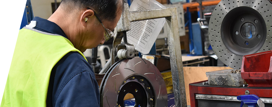 5000 Series brake rotor being manufactured